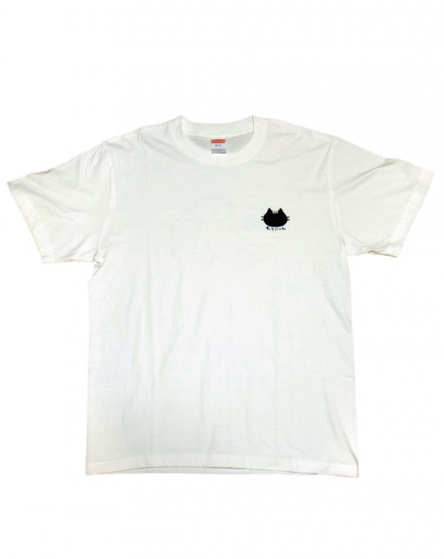 たてにゃん Tシャツ(白・クッション)